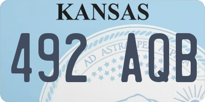 KS license plate 492AQB