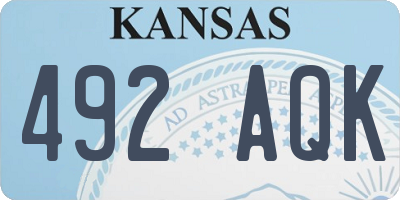 KS license plate 492AQK