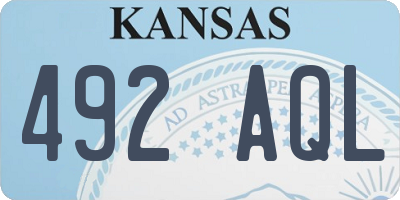 KS license plate 492AQL