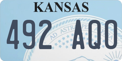 KS license plate 492AQO