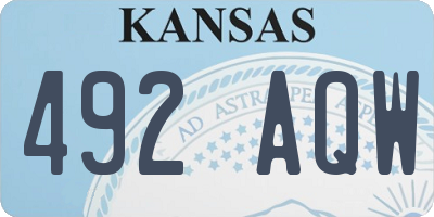 KS license plate 492AQW