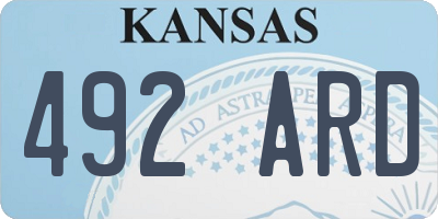 KS license plate 492ARD