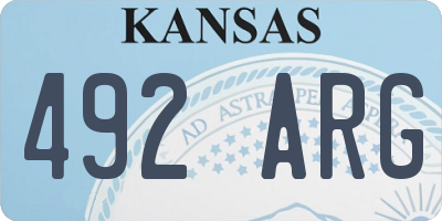 KS license plate 492ARG