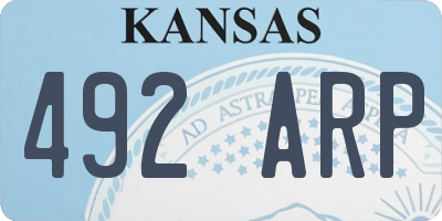 KS license plate 492ARP