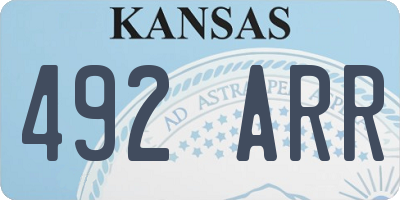 KS license plate 492ARR