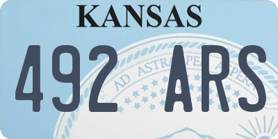 KS license plate 492ARS