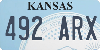 KS license plate 492ARX