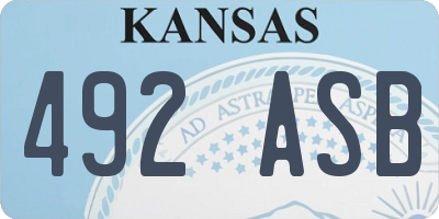 KS license plate 492ASB