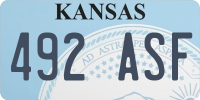 KS license plate 492ASF