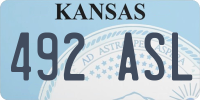 KS license plate 492ASL