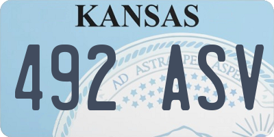 KS license plate 492ASV