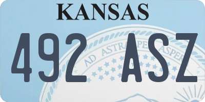 KS license plate 492ASZ