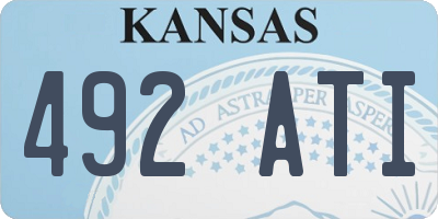 KS license plate 492ATI