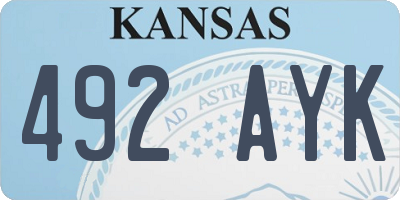 KS license plate 492AYK