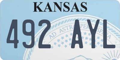 KS license plate 492AYL