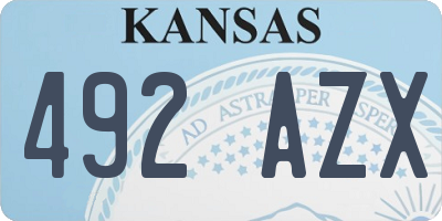 KS license plate 492AZX