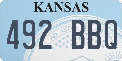 KS license plate 492BBQ