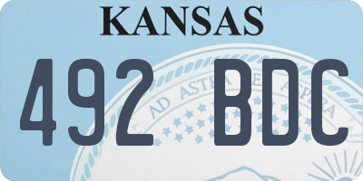 KS license plate 492BDC