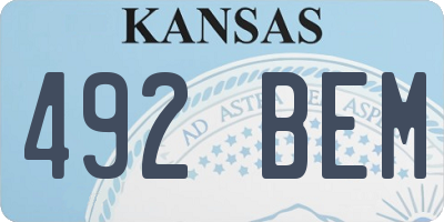 KS license plate 492BEM