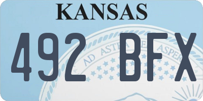 KS license plate 492BFX