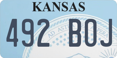 KS license plate 492BOJ