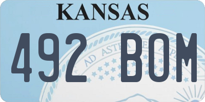 KS license plate 492BOM