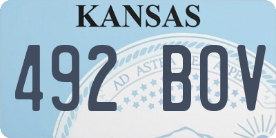 KS license plate 492BOV