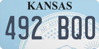 KS license plate 492BQO