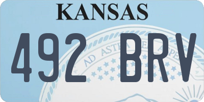 KS license plate 492BRV