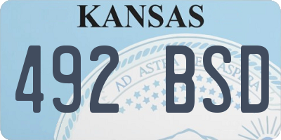 KS license plate 492BSD