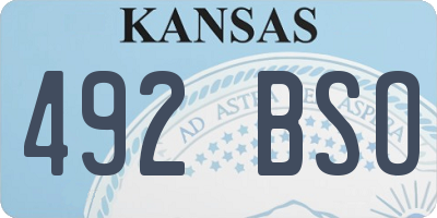 KS license plate 492BSO