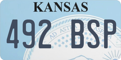 KS license plate 492BSP