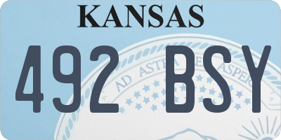 KS license plate 492BSY