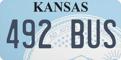 KS license plate 492BUS