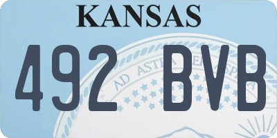 KS license plate 492BVB