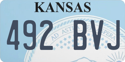 KS license plate 492BVJ