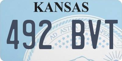 KS license plate 492BVT