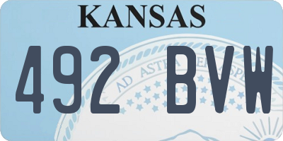 KS license plate 492BVW