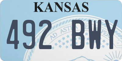KS license plate 492BWY