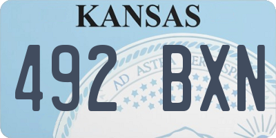 KS license plate 492BXN