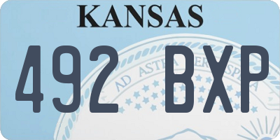 KS license plate 492BXP