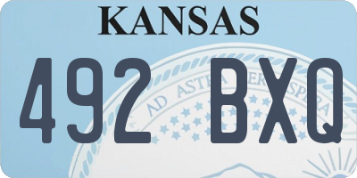 KS license plate 492BXQ