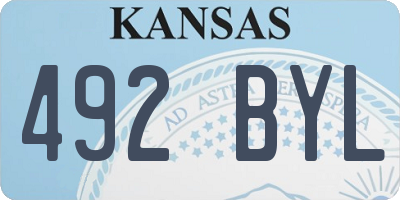 KS license plate 492BYL