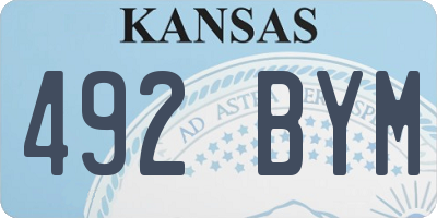 KS license plate 492BYM