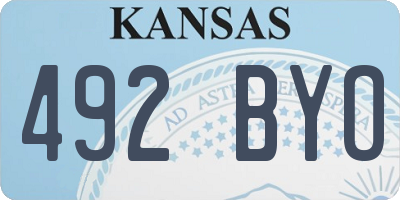 KS license plate 492BYO