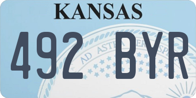 KS license plate 492BYR