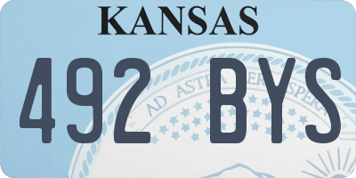 KS license plate 492BYS