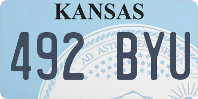 KS license plate 492BYU