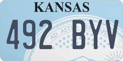 KS license plate 492BYV