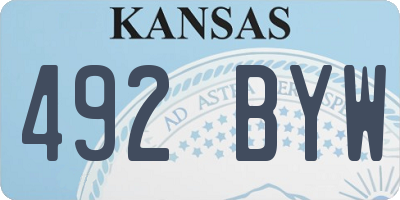KS license plate 492BYW